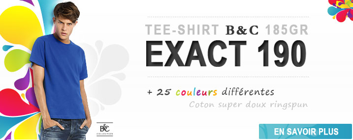 Tee-shirt B&C exact 190