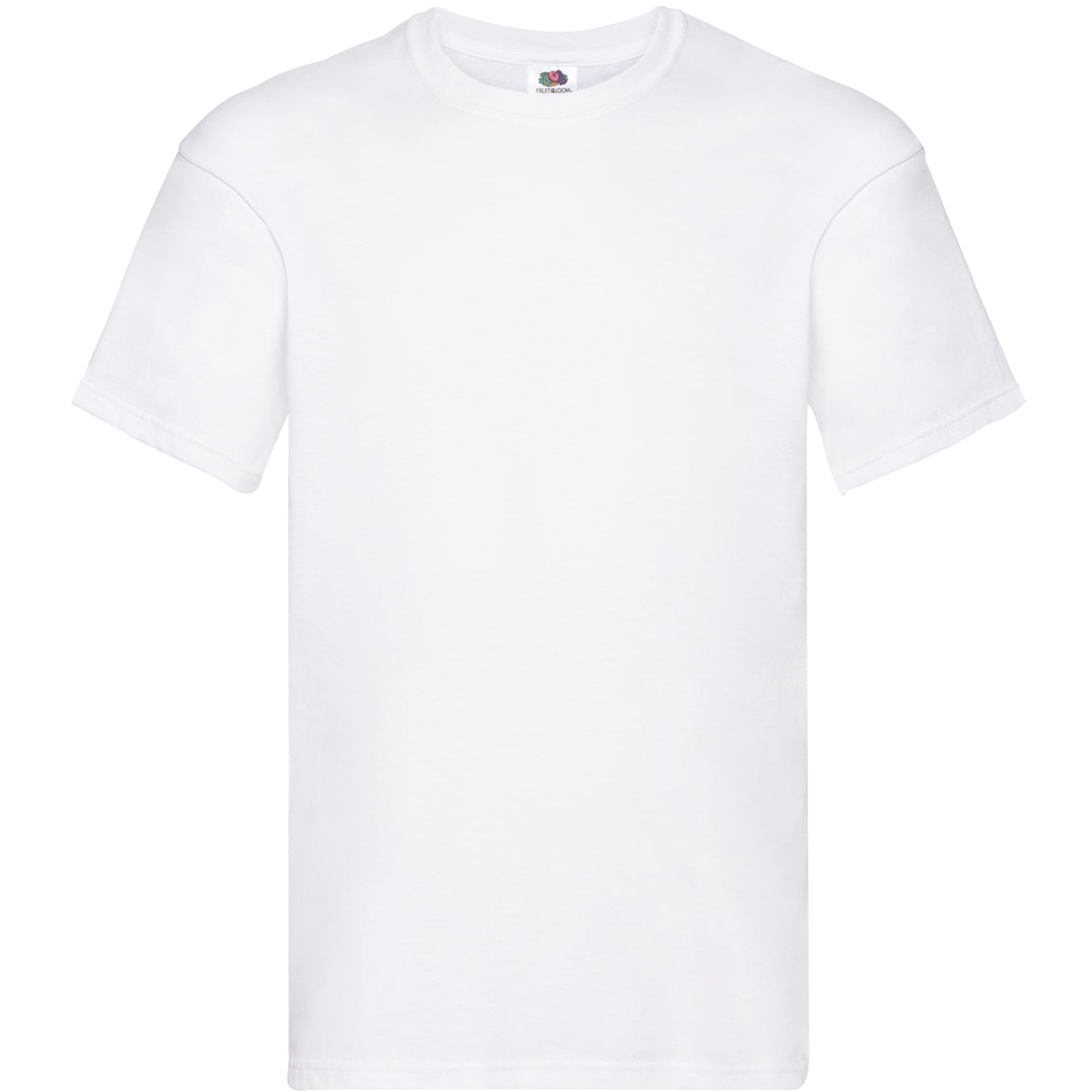 T-shirt Fruit Of The Loom Blanc Uni - Coton Léger, Coupe Regular, Homme, Neuf Sans étiquettes